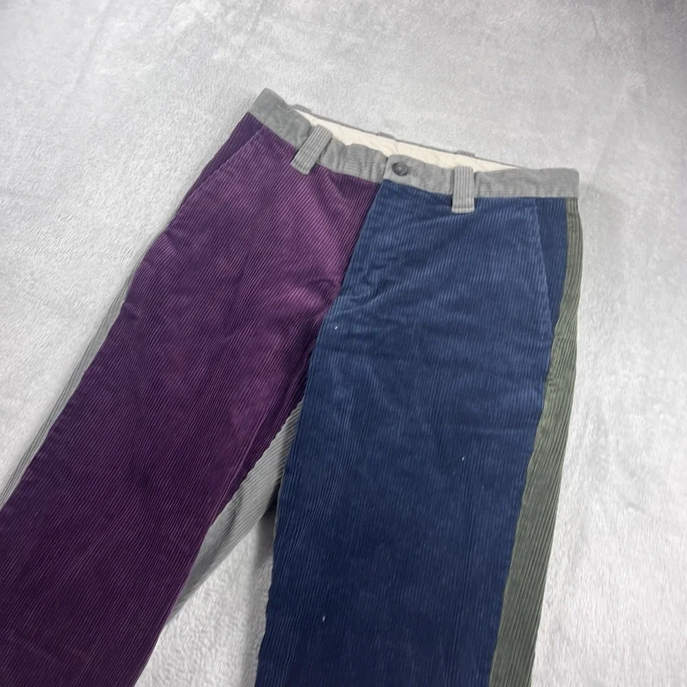 Brooks Brothers Clark Corduroy Pants Men's 30x32 Colorblock Multi Cotton Euc‎